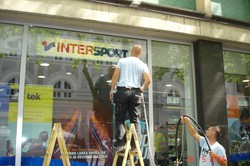 Intersport, izložba Šubičeva Ljubljana, premaz za steklo TA2201